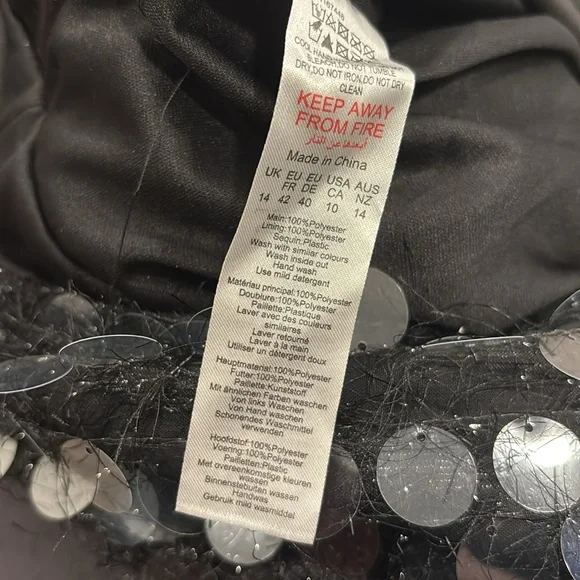 PrettyLittleThing Black Disc Sequin Bandeau Playsuit Size 10 - Picture 7 of 7